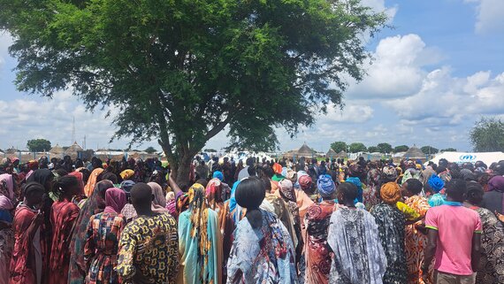 South Sudanese returnees arrive in the Abyei Administrative area after the Sudan crisis, exacerbating the humanitarian situation